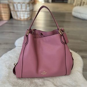 Coach Edie 31 Pebbled Leather Shoulder Purse - Primrose